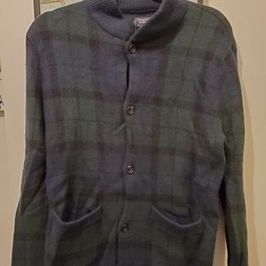 Mens Abercrombie & Fitch Plaid Bomber Sweater